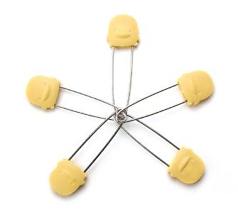 PiyoPiyo黃色小鴨 造型安全別針5入