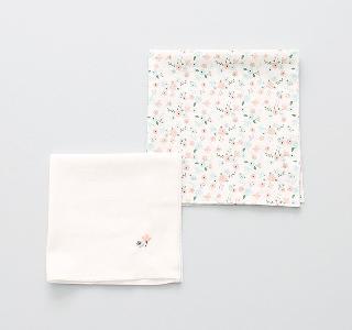 韓國 cuby n mom 純棉紗巾(6+4套裝)粉紅碎花 35cm X 35cm (4件) 43cm X 43cm (6件)