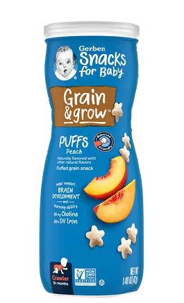 Gerber Puffed Grain Snack - Peach 8m+