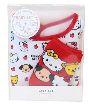 Japan Sanrio Bib & Socks Set - Hello Kitty / Friends