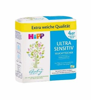 HiPP 嬰兒防敏濕紙巾 (4 X 52張)